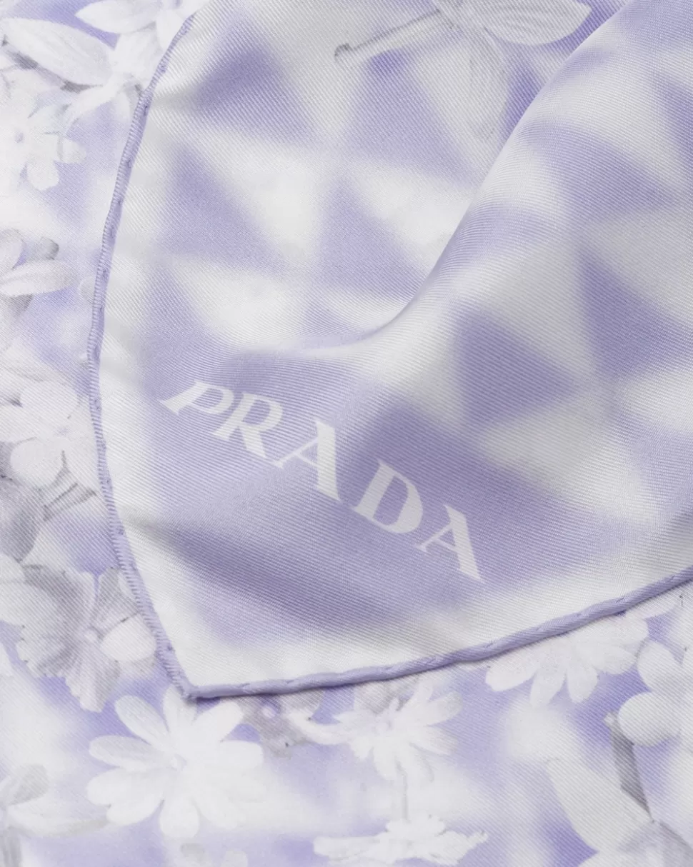 Prada Bufanda De Sarga Estampada^Mujer BUFANDAS Y PAÑUELOS