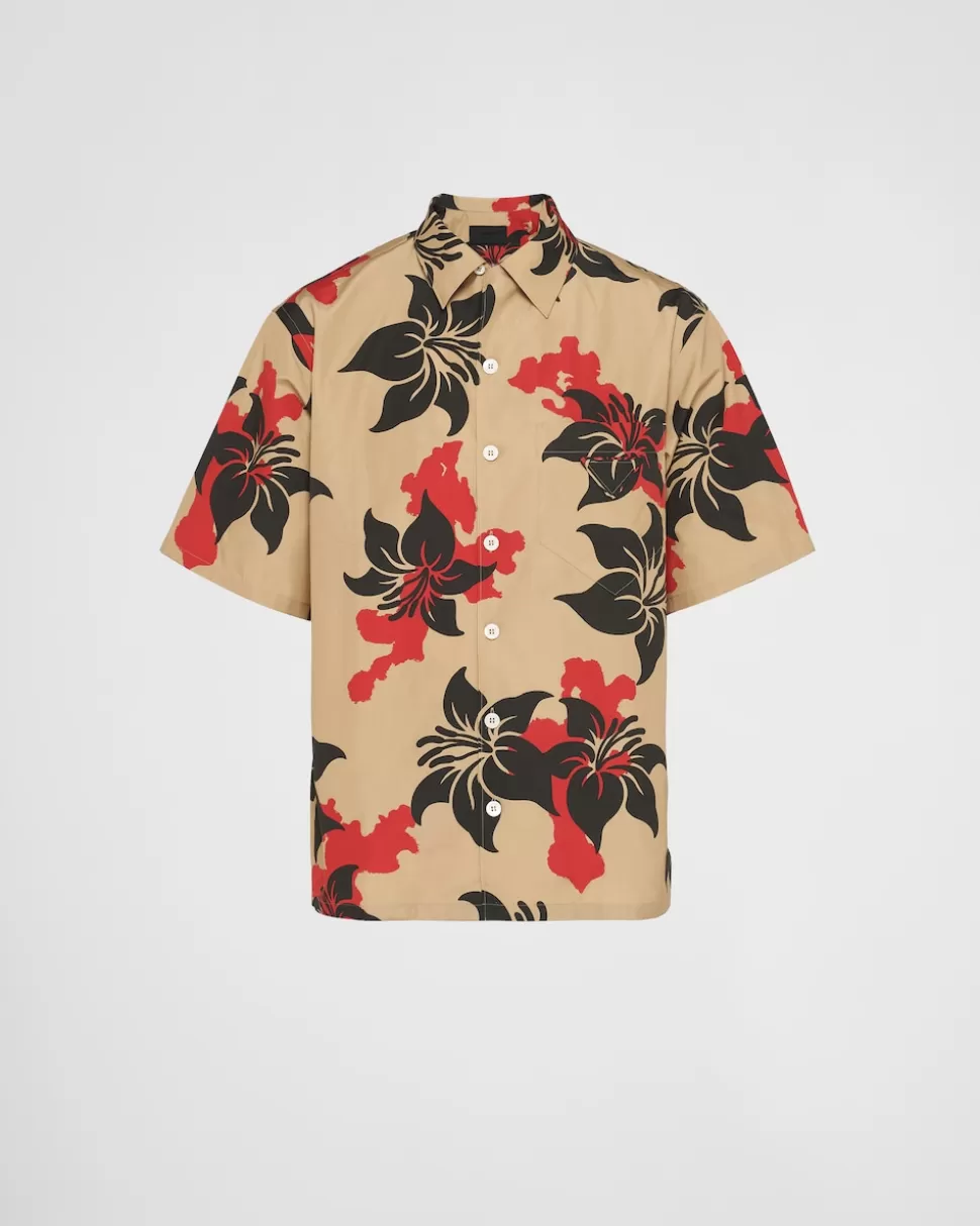 Prada Camisa De Algodón De Manga Corta^Hombre CAMISAS