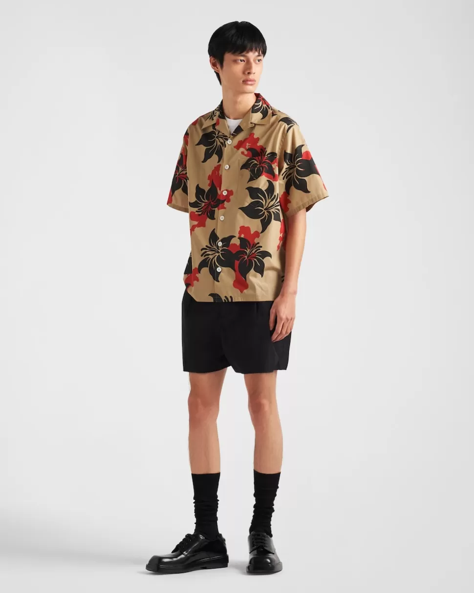 Prada Camisa De Algodón De Manga Corta^Hombre CAMISAS