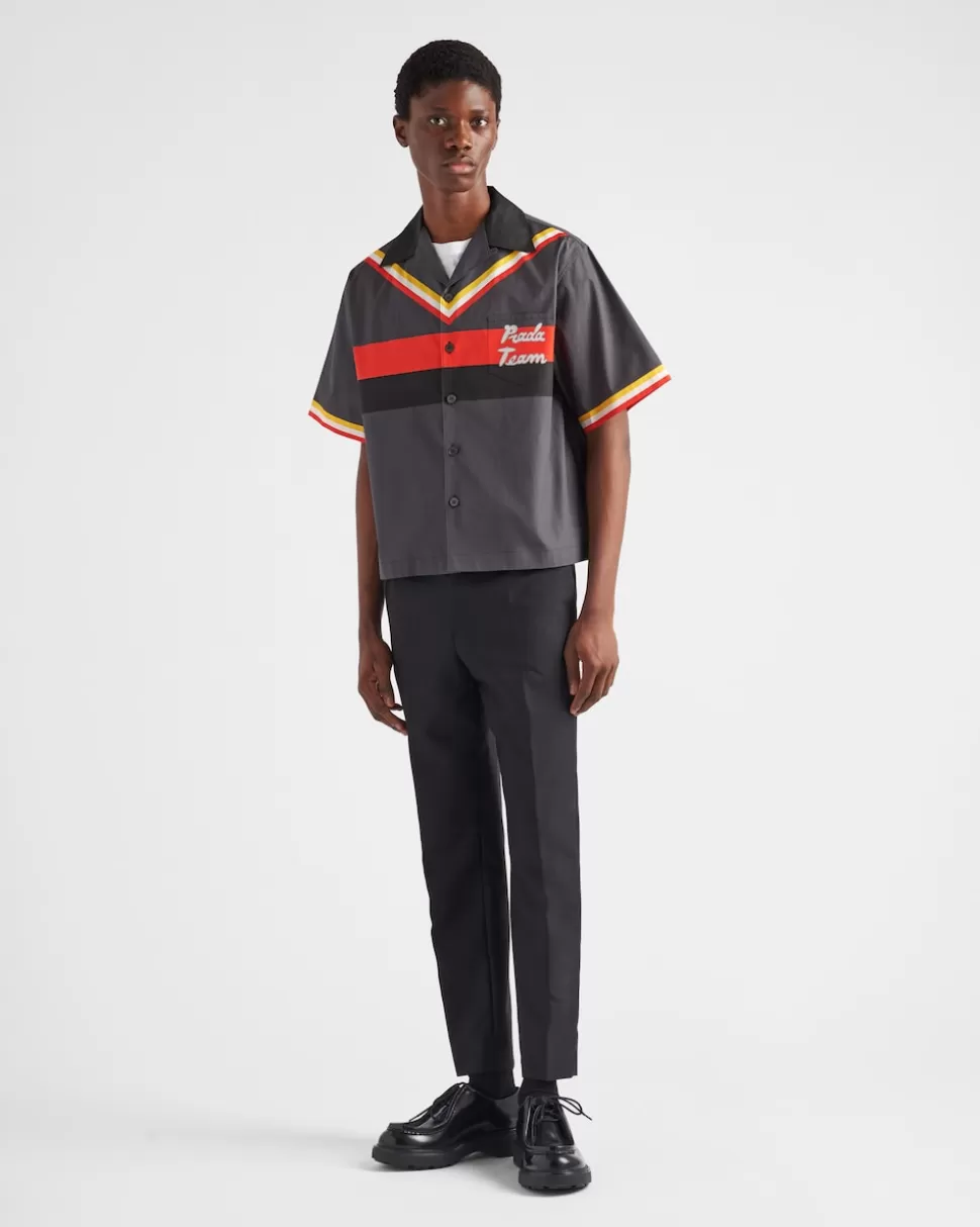 Prada Camisa De Algodón De Manga Corta^Hombre CAMISAS