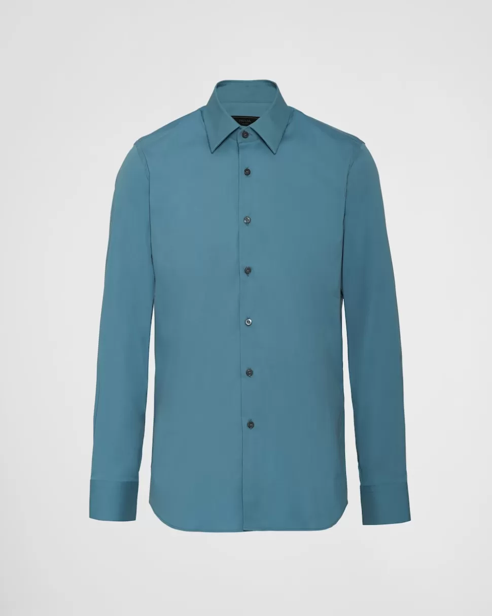 Prada Camisa De Algodón Elástico^Hombre CAMISAS