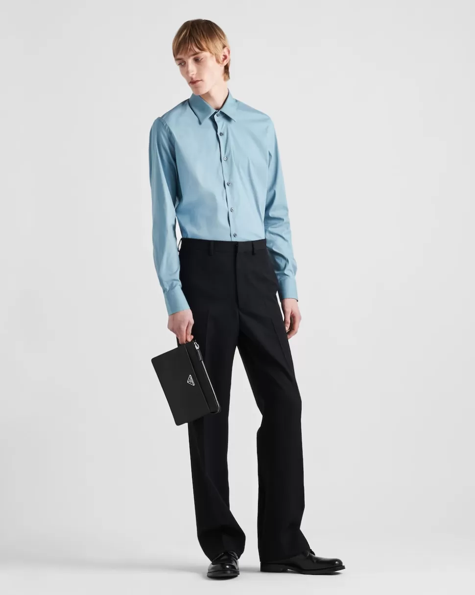 Prada Camisa De Algodón Elástico^Hombre CAMISAS