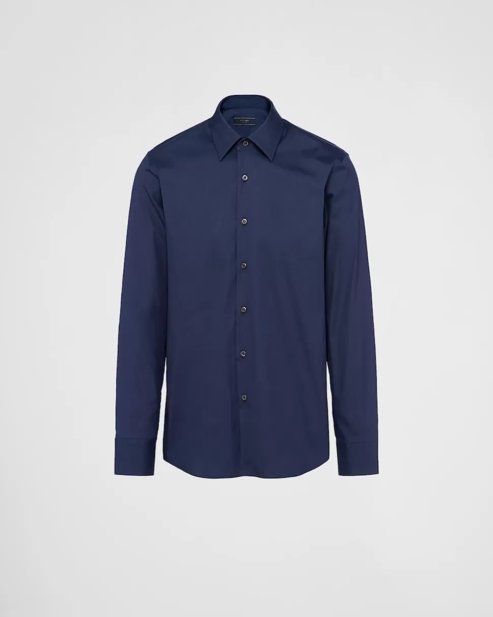 Prada Camisa De Algodón Elástico^Hombre CAMISAS