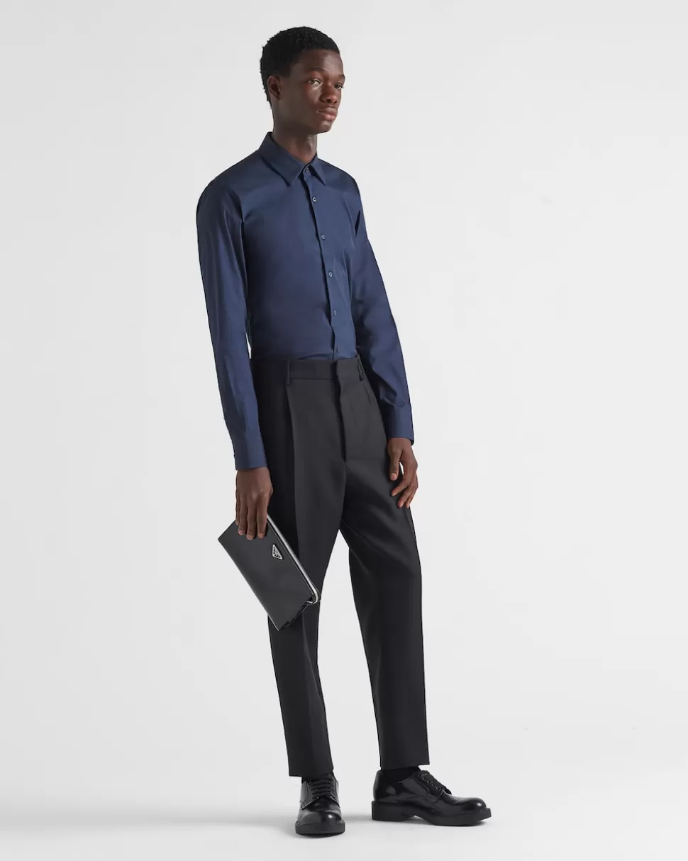 Prada Camisa De Algodón Elástico^Hombre CAMISAS