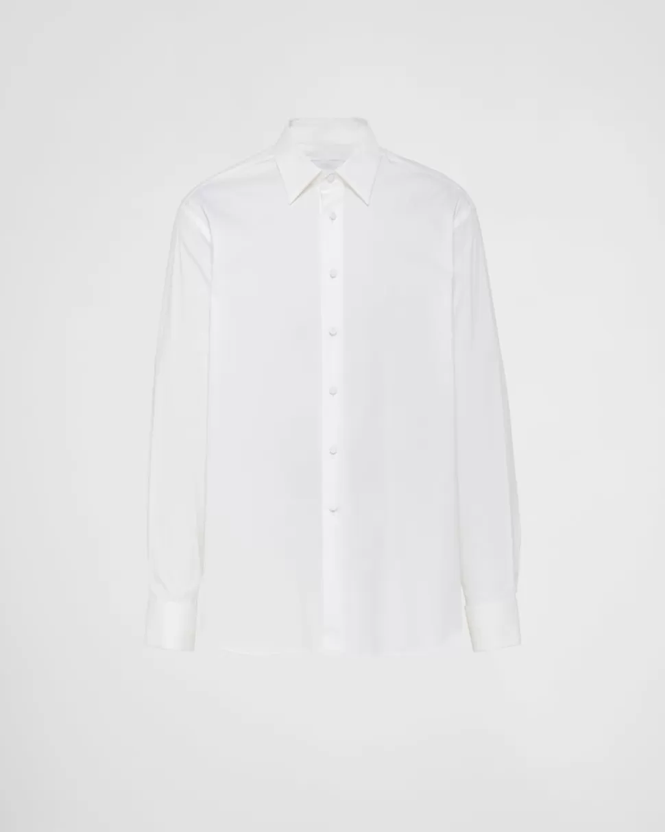 Prada Camisa De Algodón Elástico^Hombre CAMISAS
