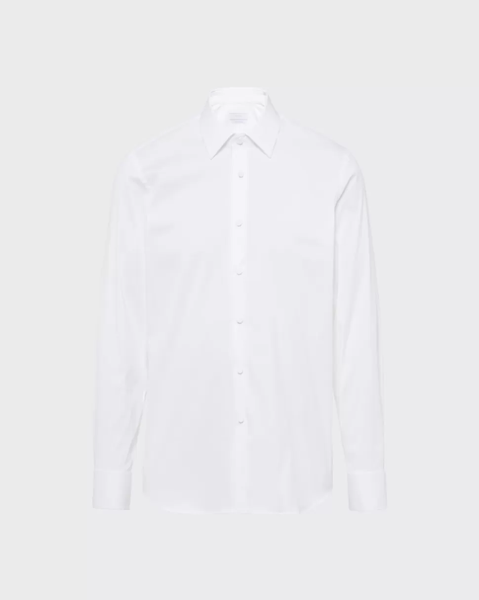 Prada Camisa De Algodón Elástico^Hombre CAMISAS