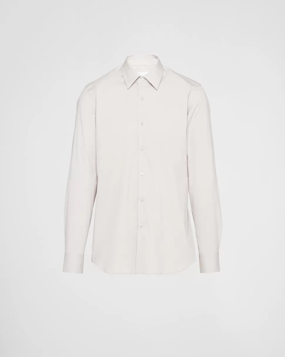 Prada Camisa De Algodón Elástico^Hombre CAMISAS