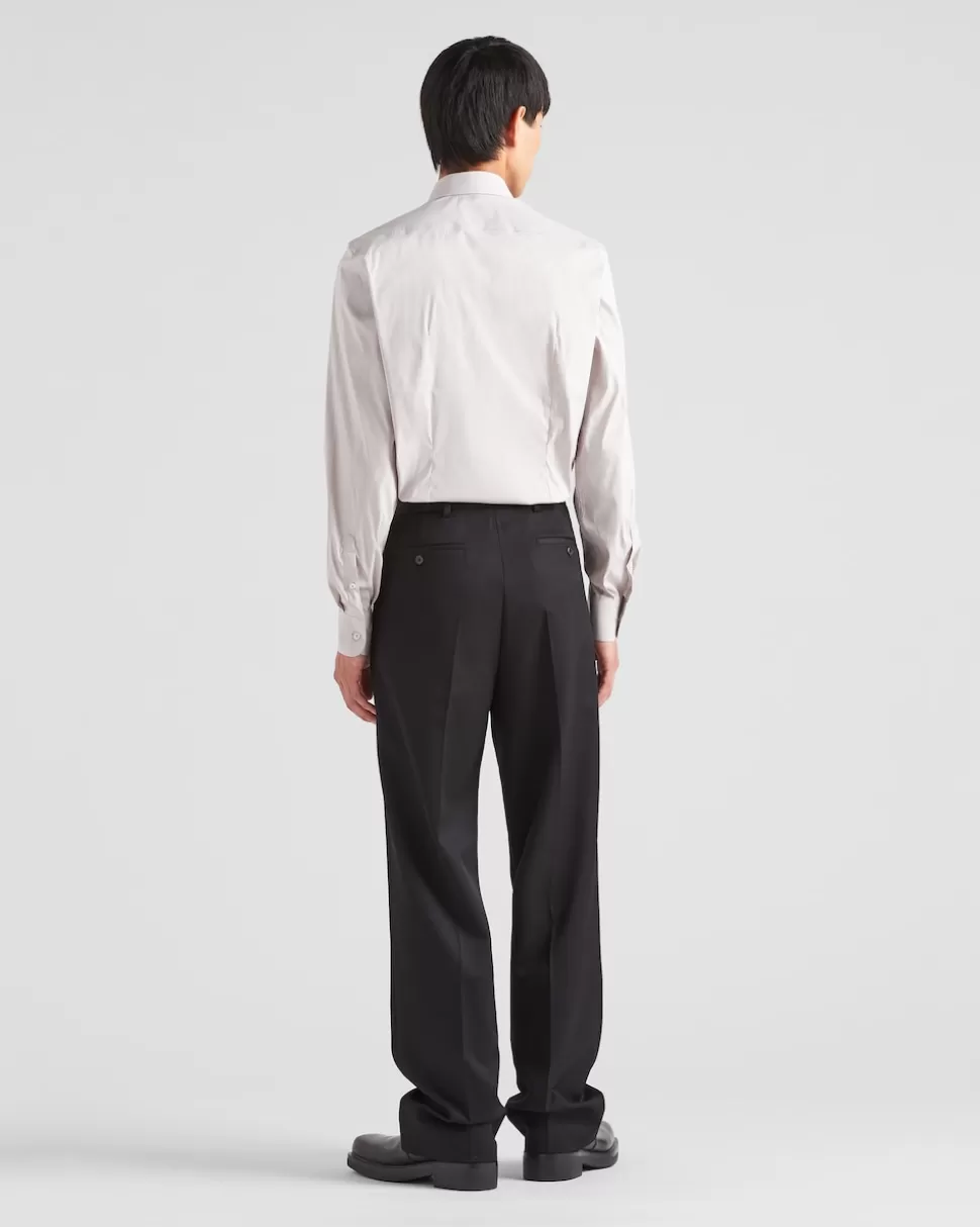 Prada Camisa De Algodón Elástico^Hombre CAMISAS