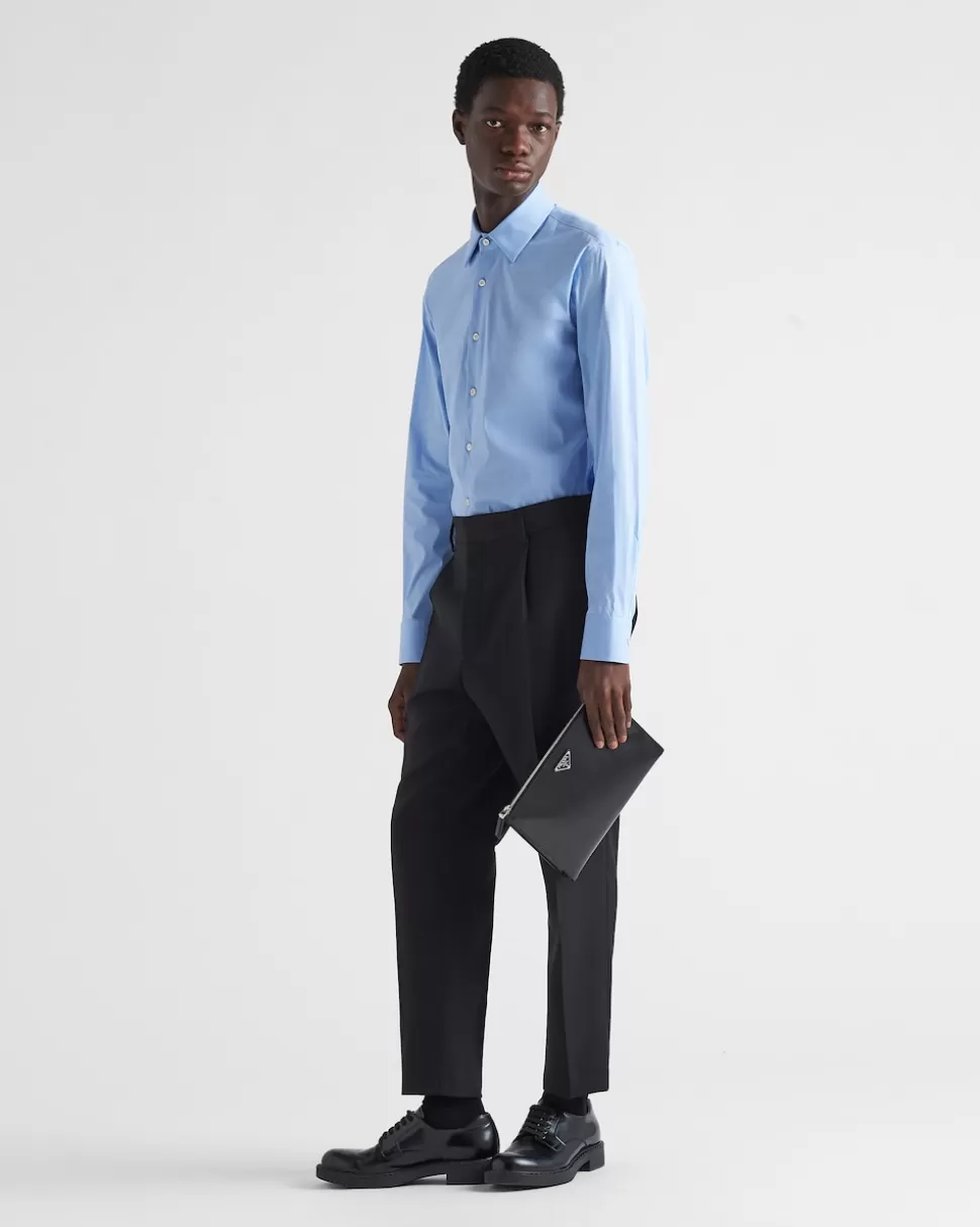 Prada Camisa De Algodón Elástico^Hombre CAMISAS