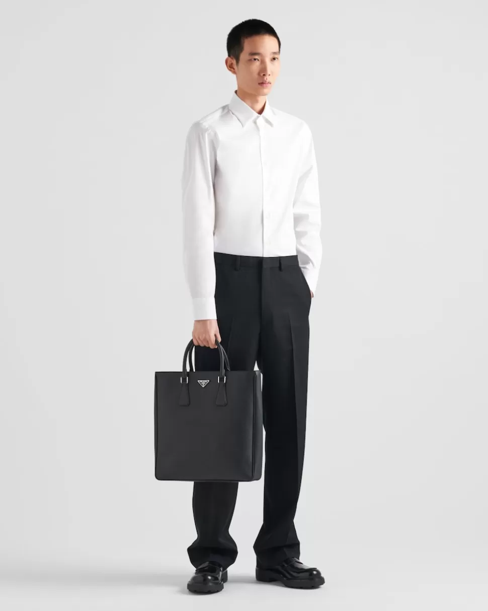 Prada Camisa De Algodón Elástico^Hombre CAMISAS
