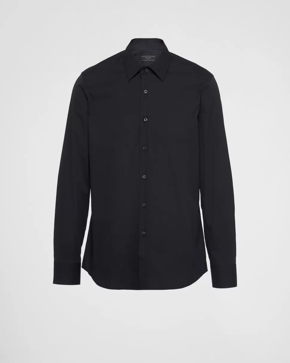 Prada Camisa De Algodón Elástico^Hombre CAMISAS