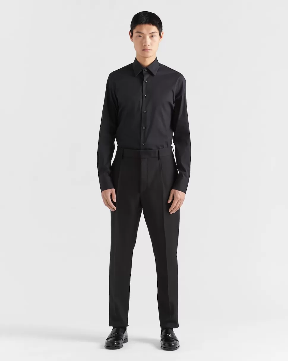 Prada Camisa De Algodón Elástico^Hombre CAMISAS