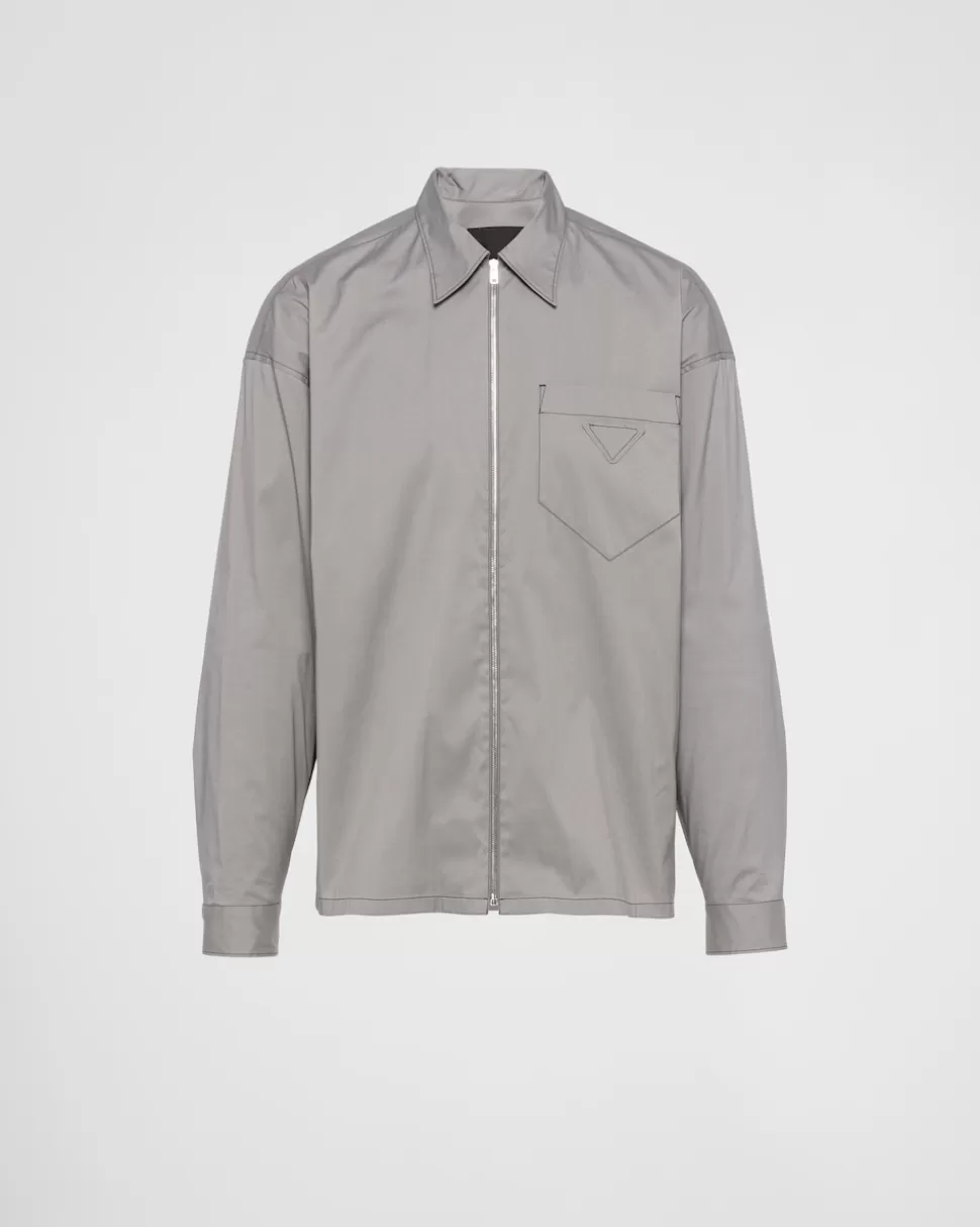 Prada Camisa De Algodón Elástico^Hombre CAMISAS