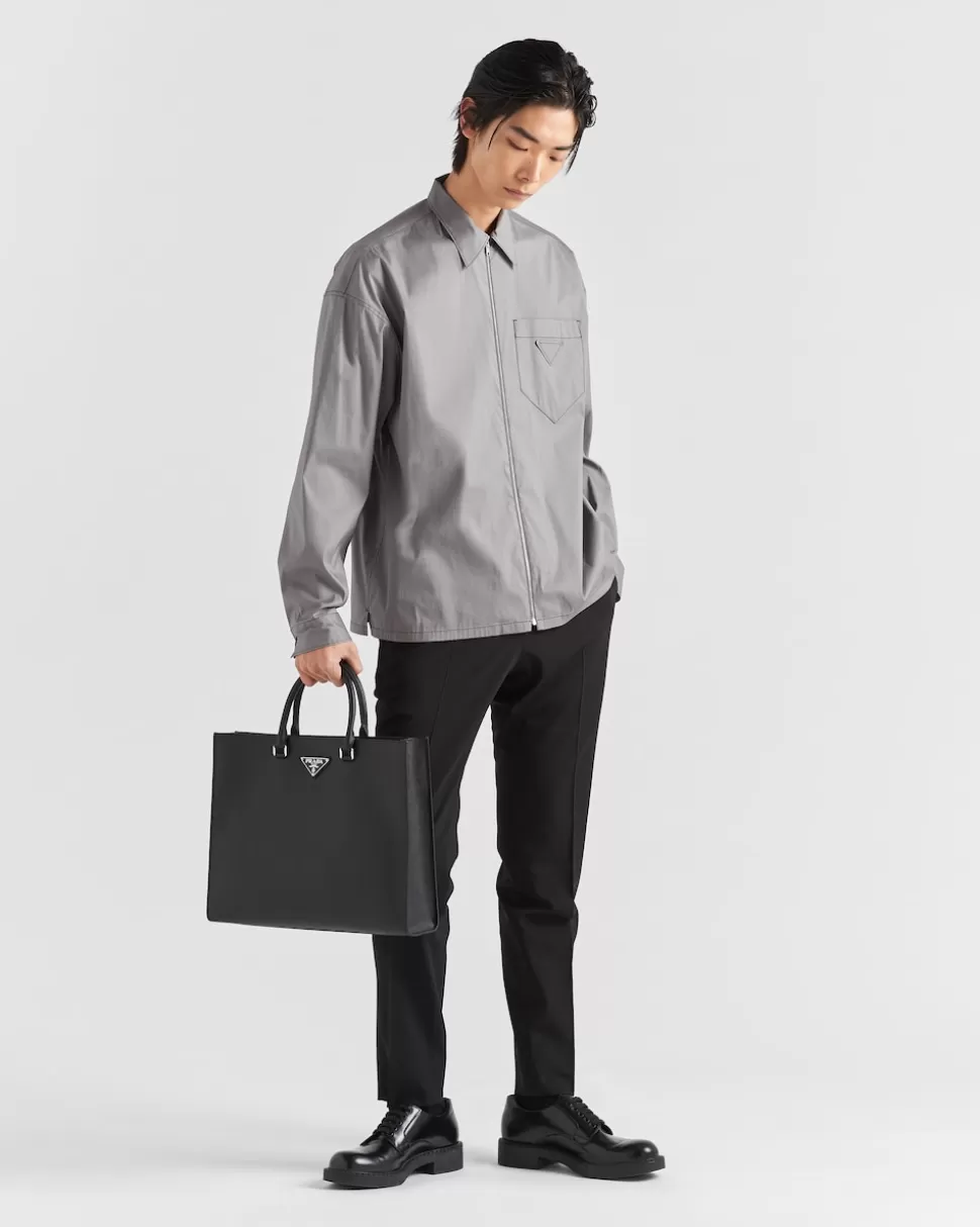 Prada Camisa De Algodón Elástico^Hombre CAMISAS