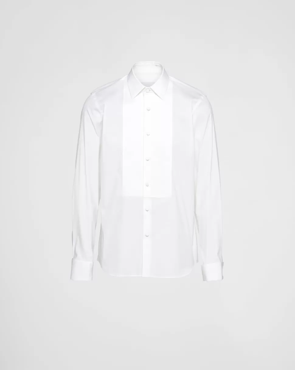Prada Camisa De Algodón Elástico^Hombre CAMISAS