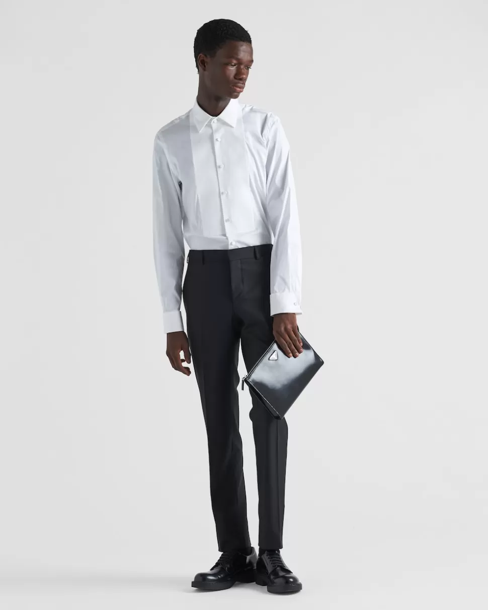 Prada Camisa De Algodón Elástico^Hombre CAMISAS