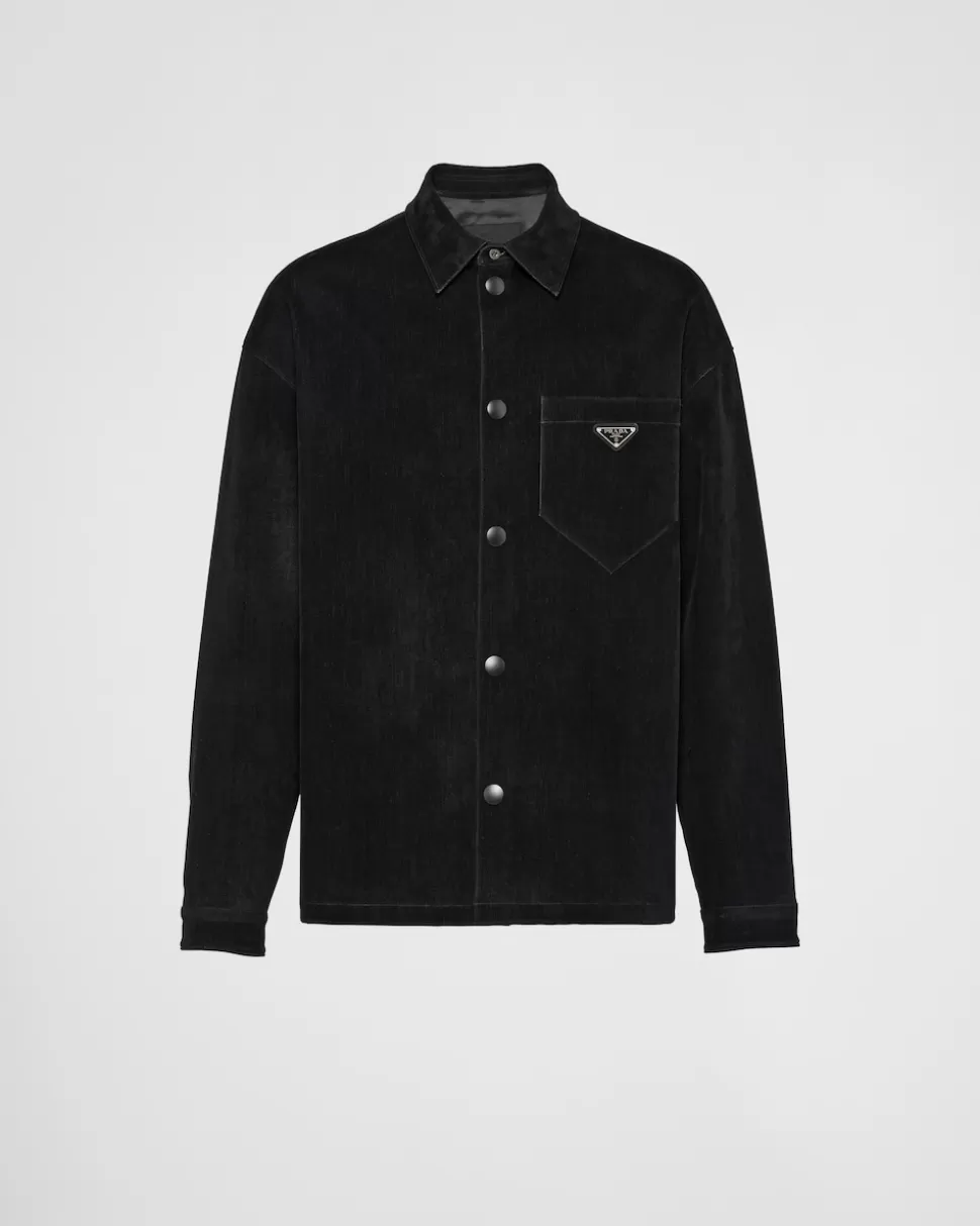 Prada Camisa De Algodón Elástico^Hombre CAMISAS
