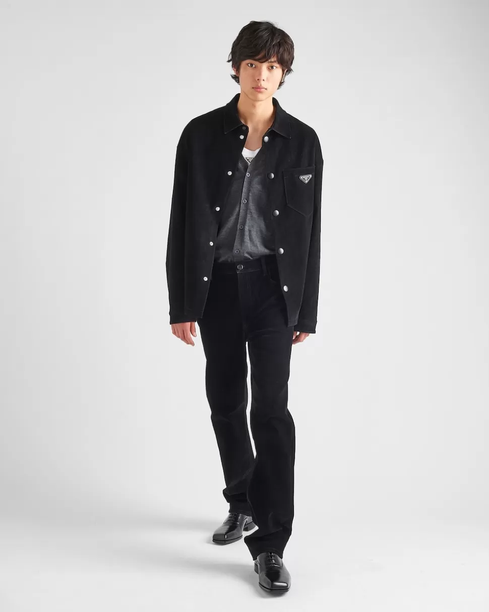 Prada Camisa De Algodón Elástico^Hombre CAMISAS