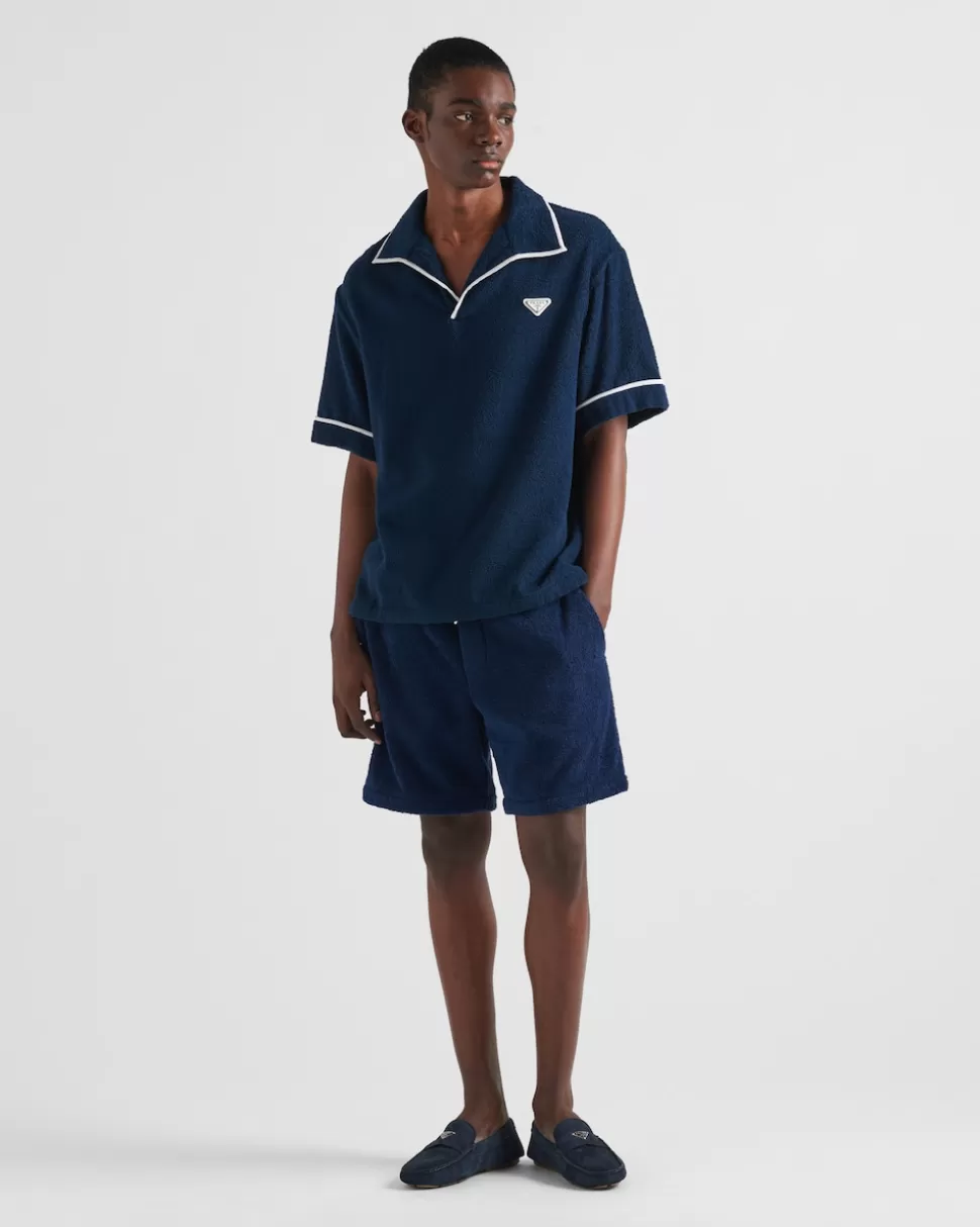 Prada Camisa De Algodón Grueso De Manga Corta^Hombre CAMISAS