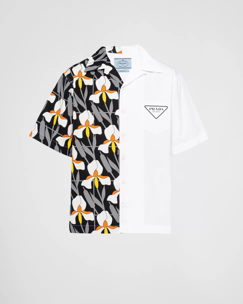 Prada Camisa De Algodón Grueso Double Match^Hombre CAMISAS