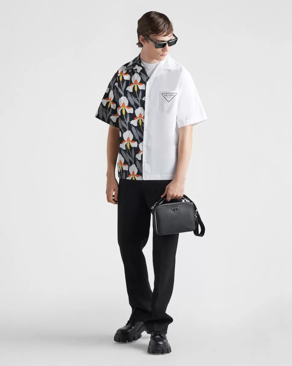 Prada Camisa De Algodón Grueso Double Match^Hombre CAMISAS