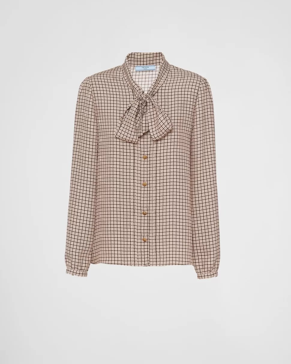 Prada Camisa De Jacquard De Crepé De China^Mujer CAMISAS Y TOPS