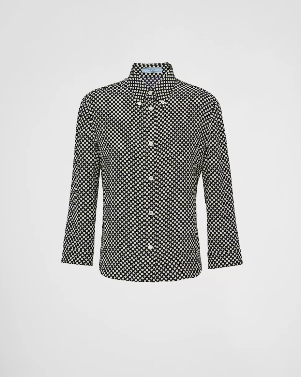 Prada Camisa De Lunares De Crepé^Mujer CAMISAS Y TOPS