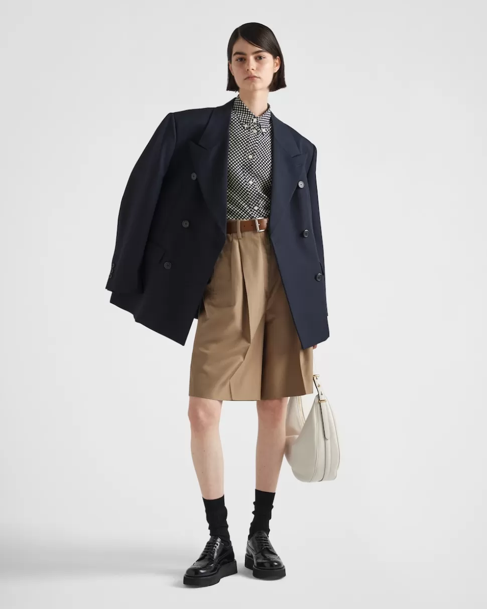 Prada Camisa De Lunares De Crepé^Mujer CAMISAS Y TOPS