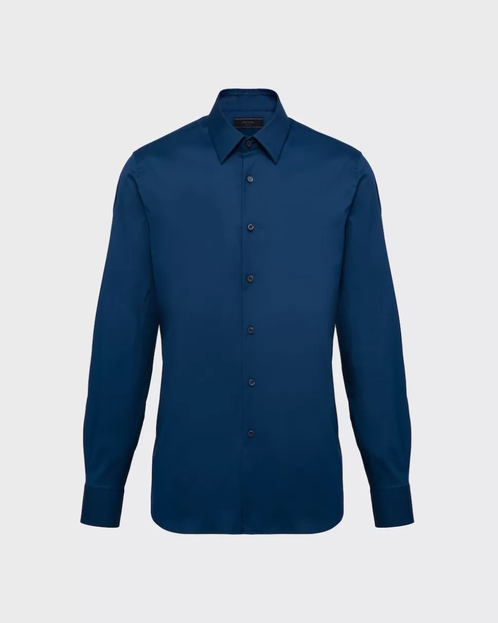 Prada Camisa De Popelina Elástica^Hombre CAMISAS