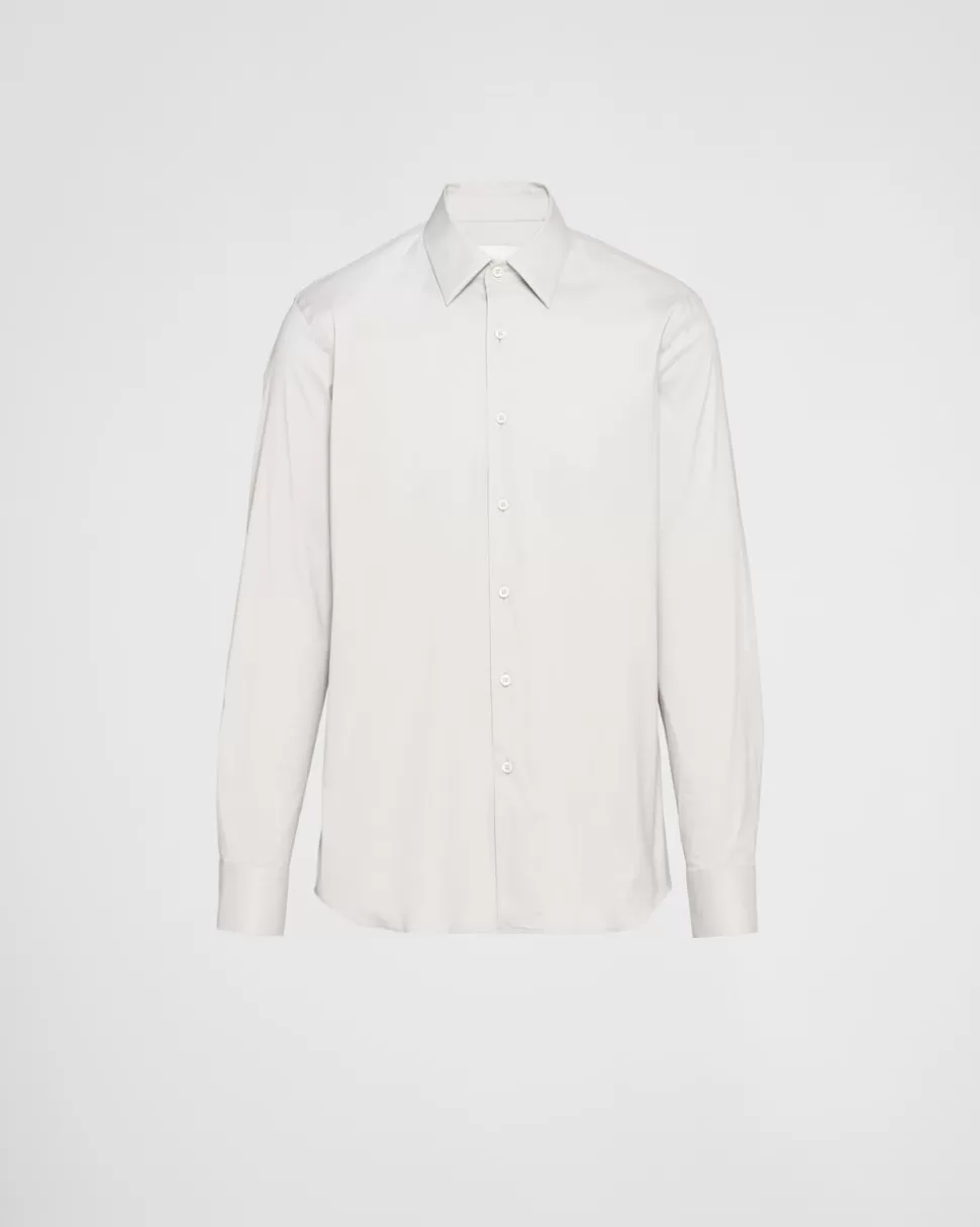 Prada Camisa De Popelina Elástica^Hombre CAMISAS