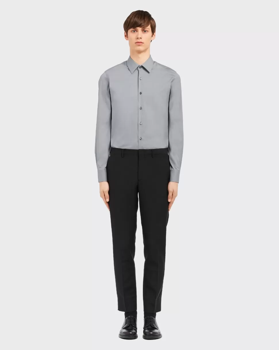 Prada Camisa De Popelina Elástica^Hombre CAMISAS