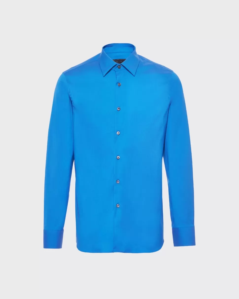 Prada Camisa De Popelina Elástica^Hombre CAMISAS