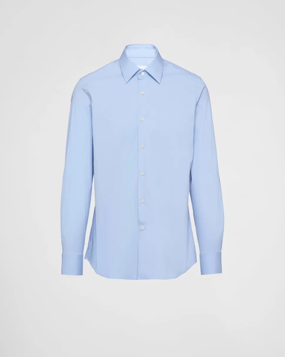 Prada Camisa De Popelina Elástica^Hombre CAMISAS