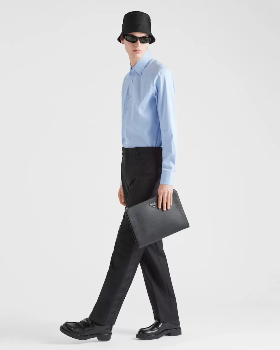 Prada Camisa De Popelina Elástica^Hombre CAMISAS