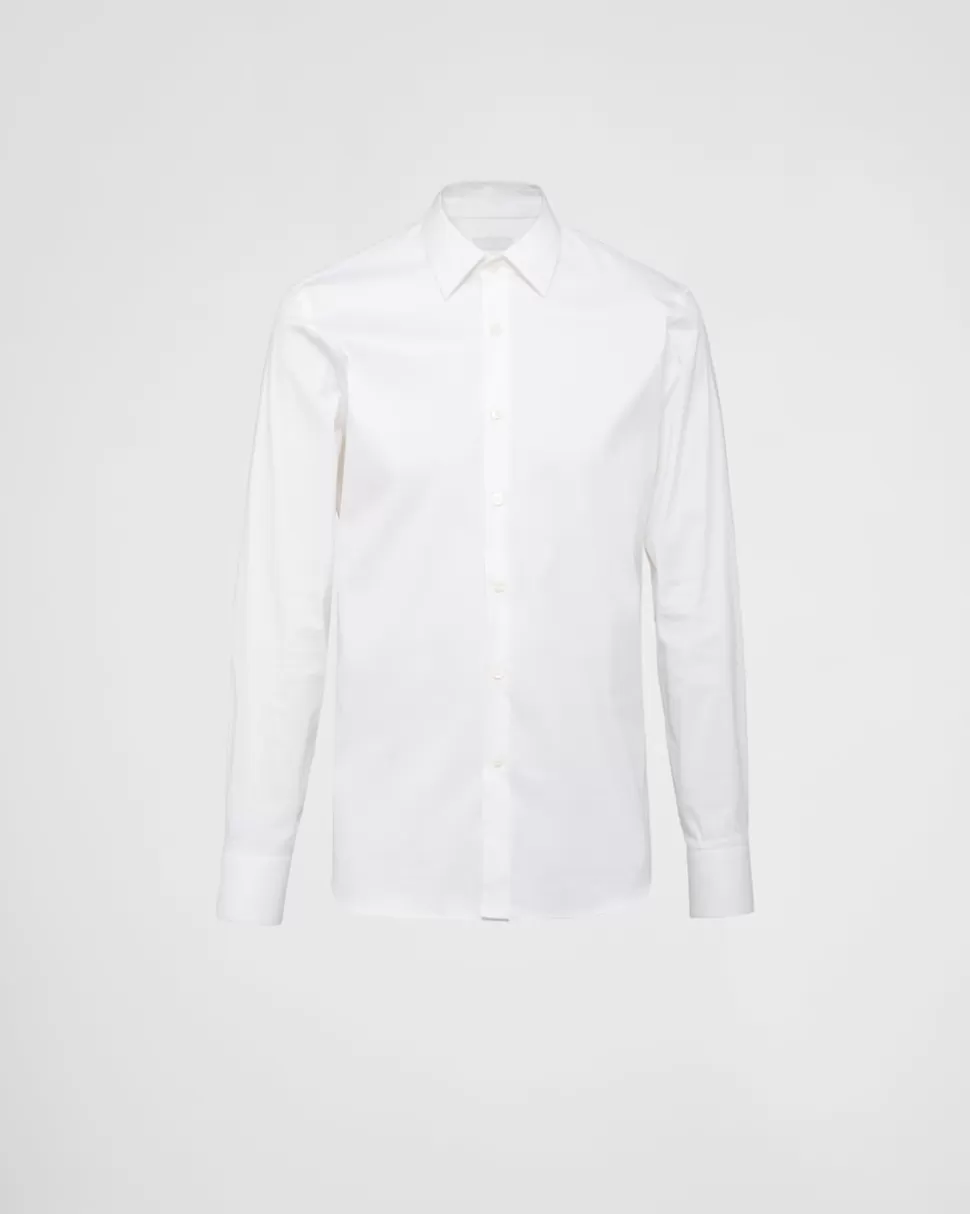 Prada Camisa De Popelina Elástica^Hombre CAMISAS