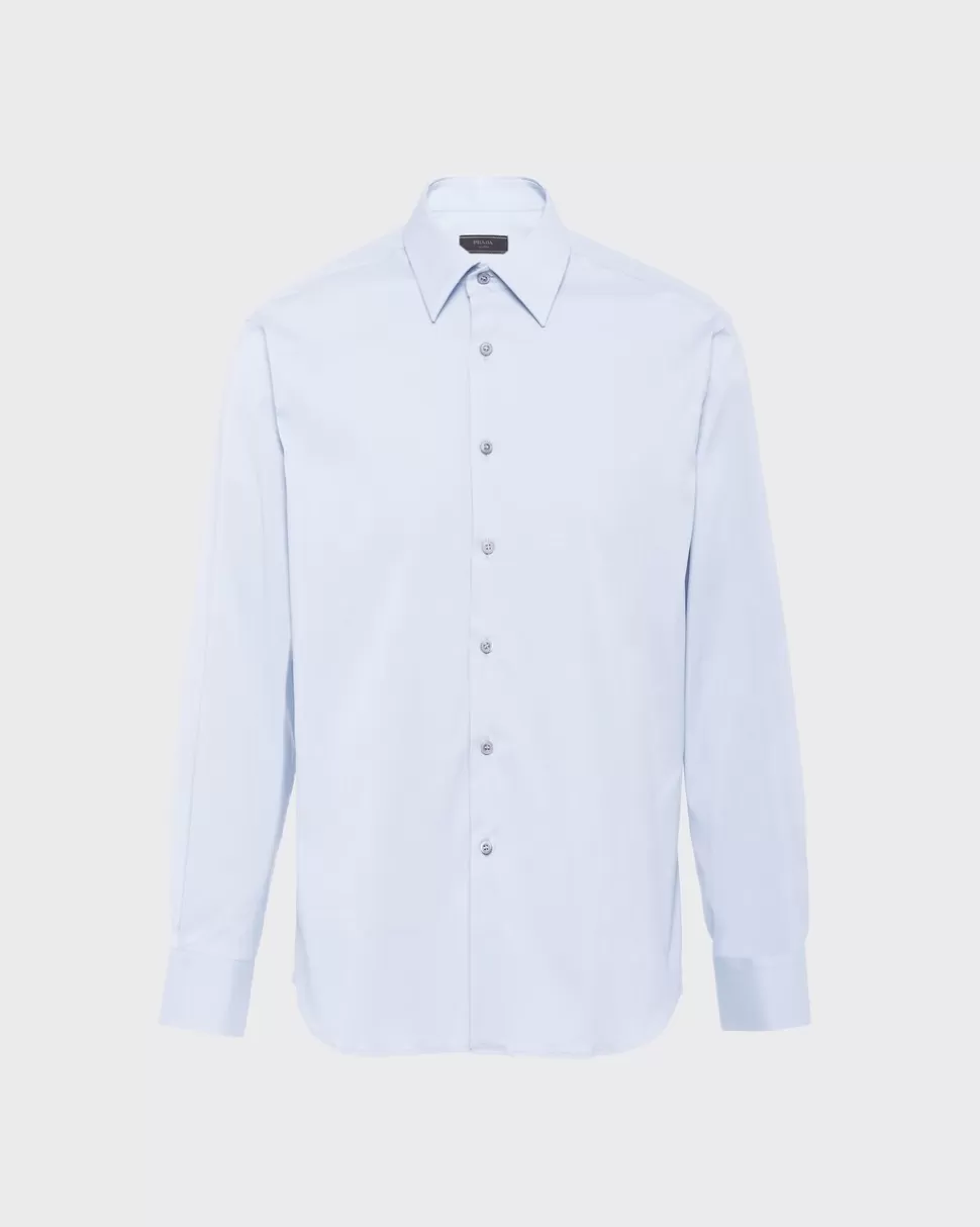 Prada Camisa De Popelina Elástica^Hombre CAMISAS
