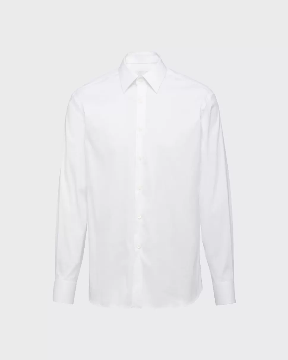 Prada Camisa De Popelina Elástica^Hombre CAMISAS