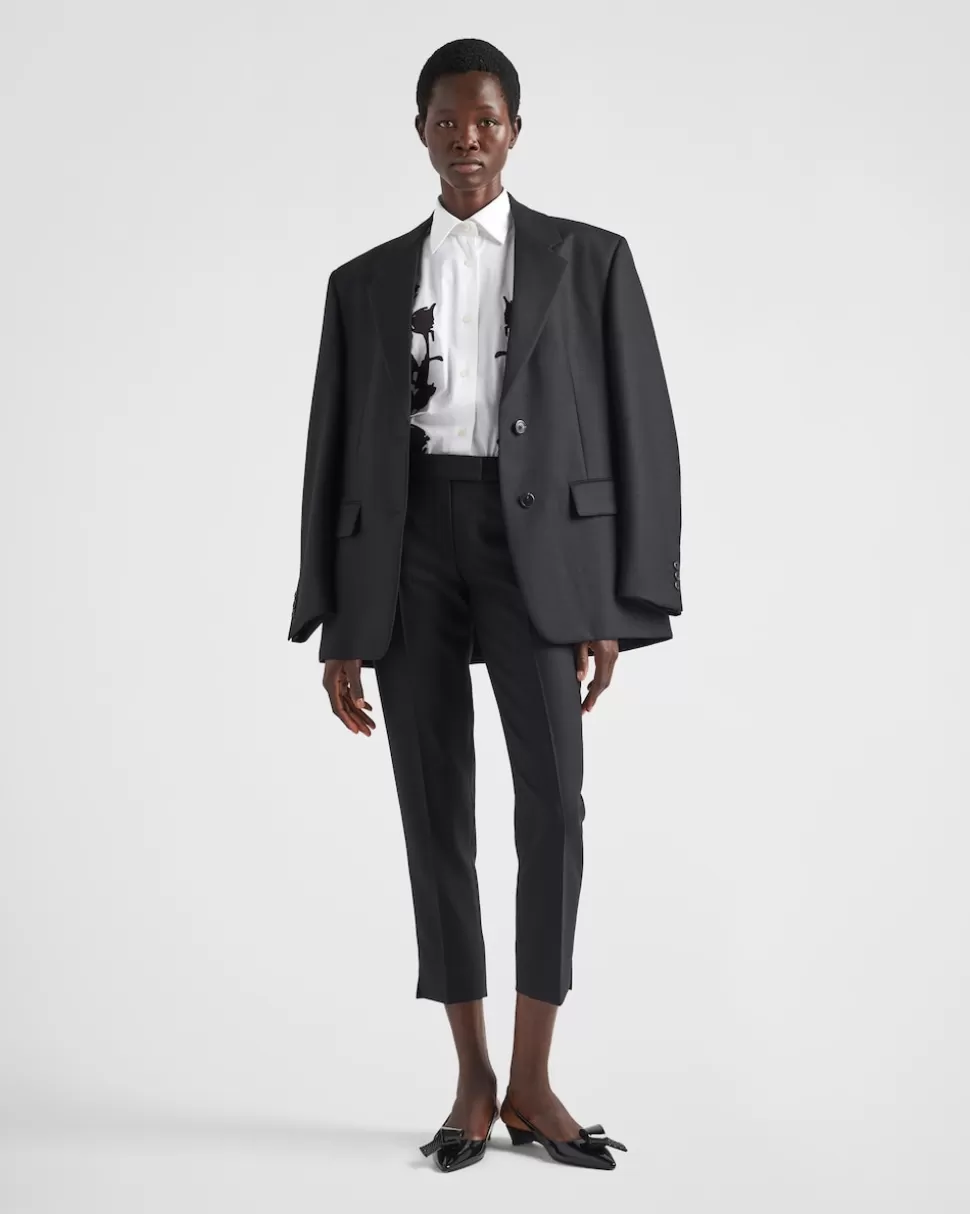 Prada Camisa De Popelín Bordada^Mujer CAMISAS Y TOPS
