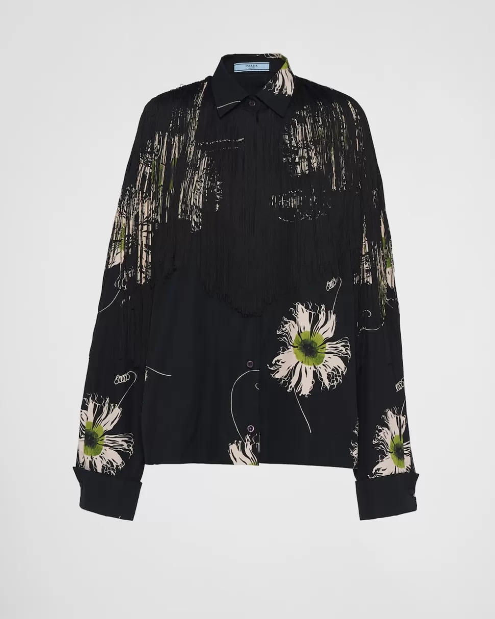 Prada Camisa De Popelín Estampada^Mujer CAMISAS Y TOPS