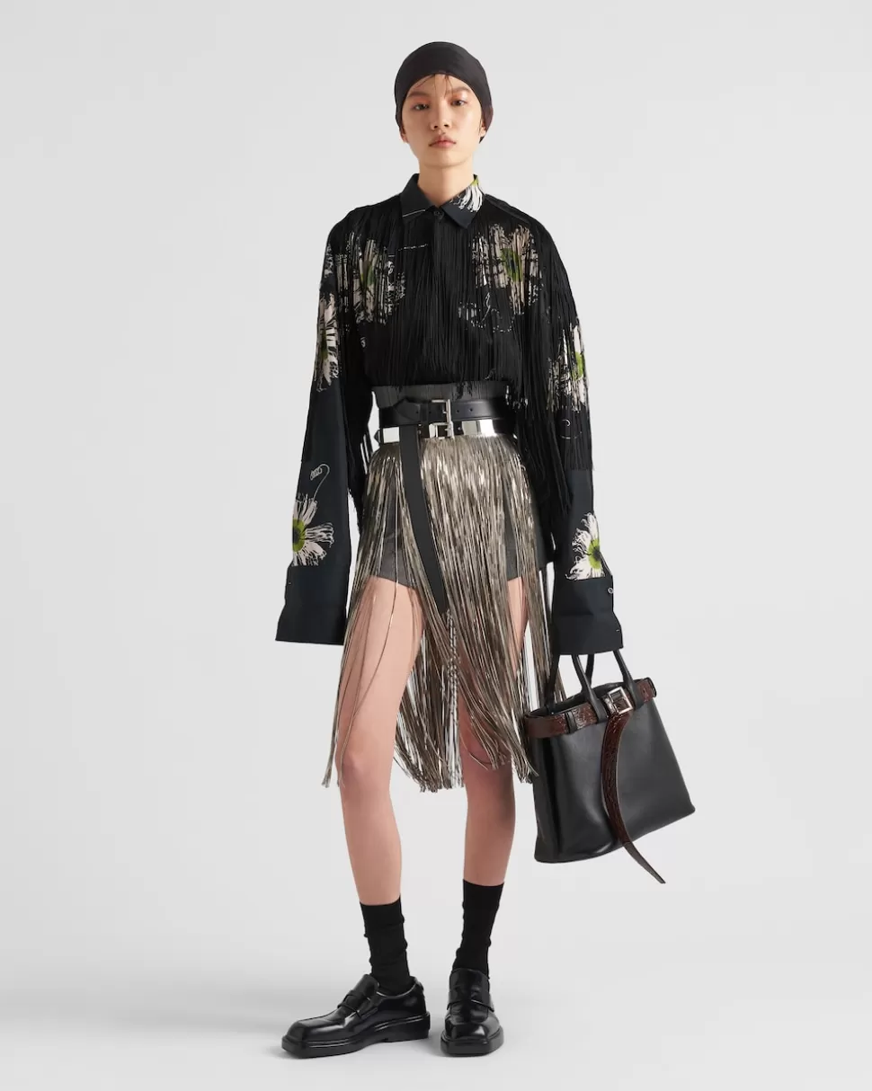 Prada Camisa De Popelín Estampada^Mujer CAMISAS Y TOPS
