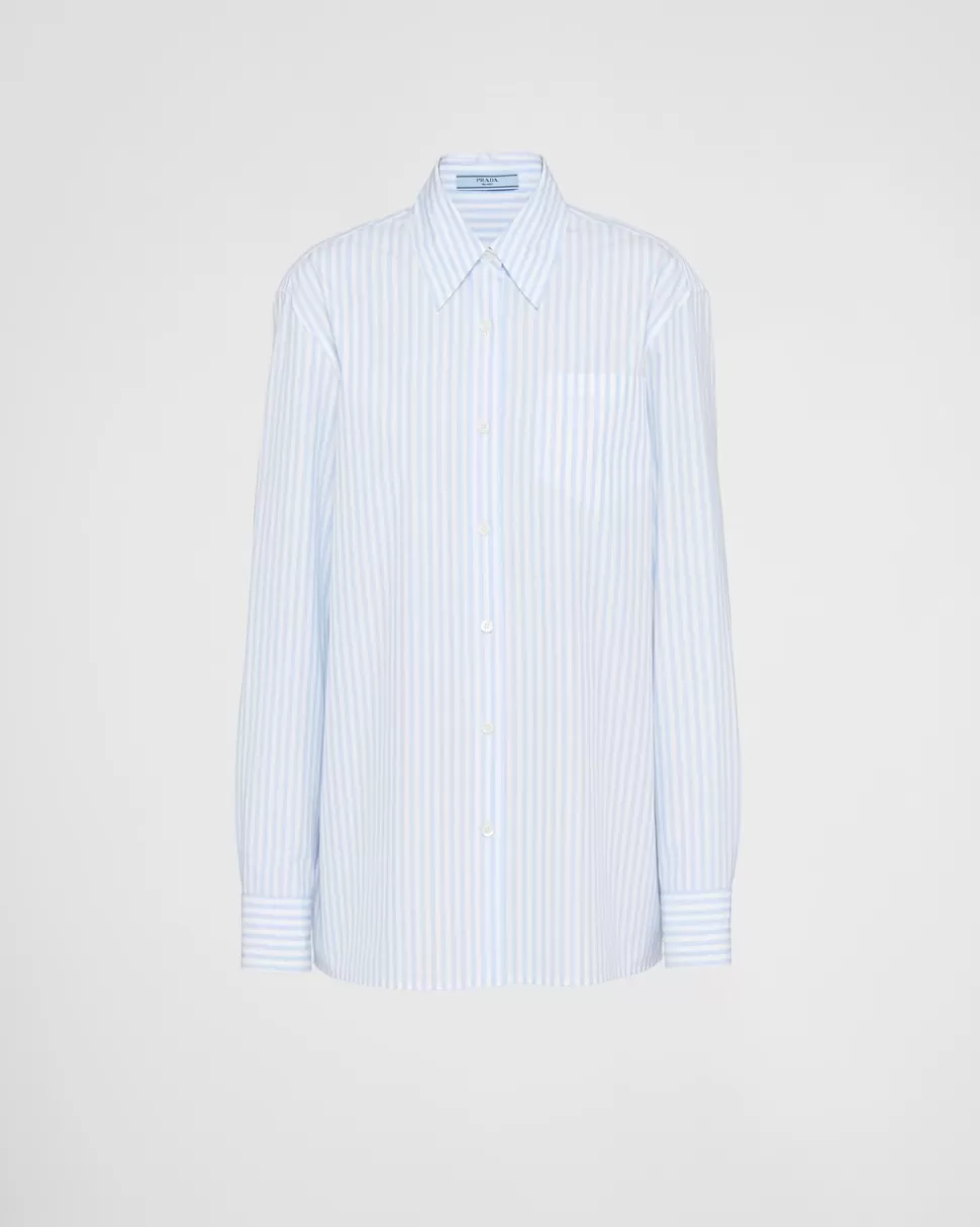Prada Camisa De Popelín Y Jacquard^Mujer CAMISAS Y TOPS