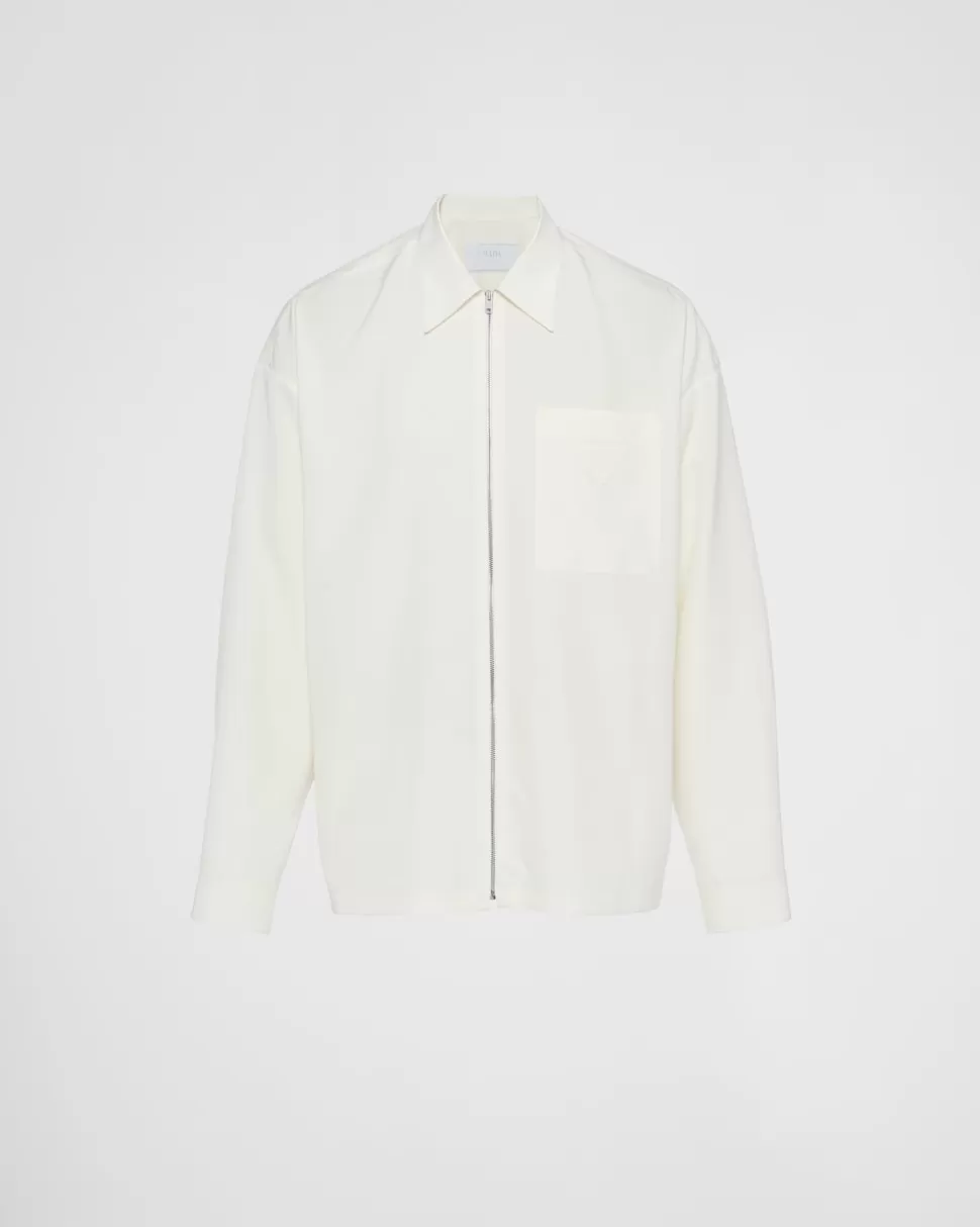 Prada Camisa De Seda Con Cremallera^Hombre CAMISAS