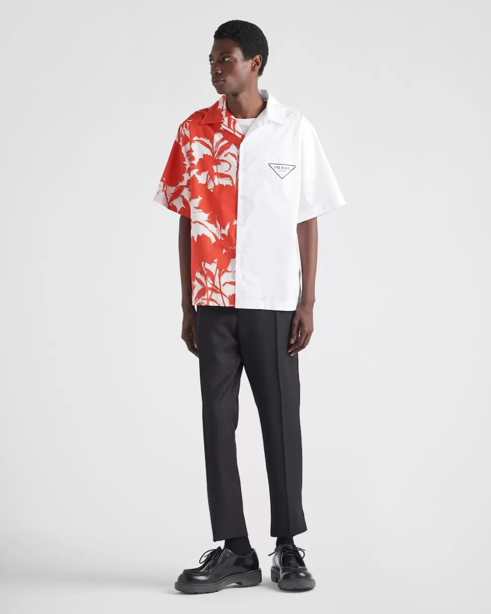 Prada Camisa Double Match De Algodón^Hombre CAMISAS
