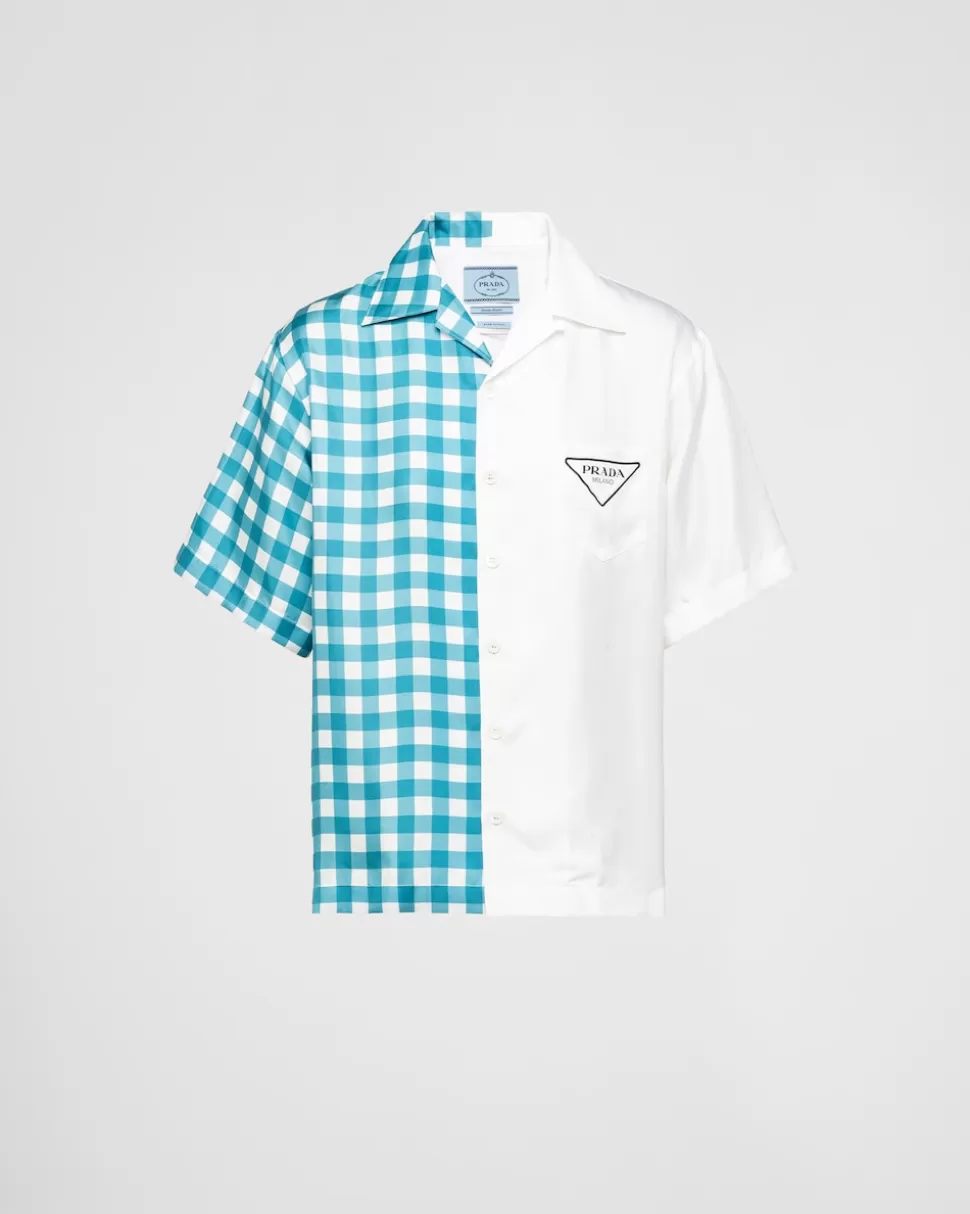 Prada Camisa Double Match En Sarga De Seda^Hombre CAMISAS