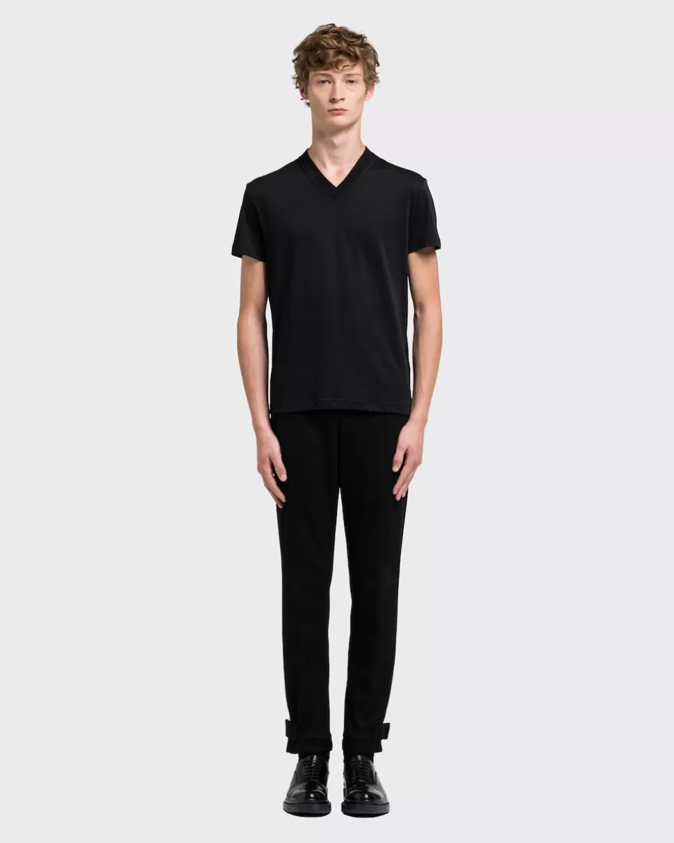 Prada Camiseta De Punto Blanca De ^Hombre CAMISETAS Y POLOS
