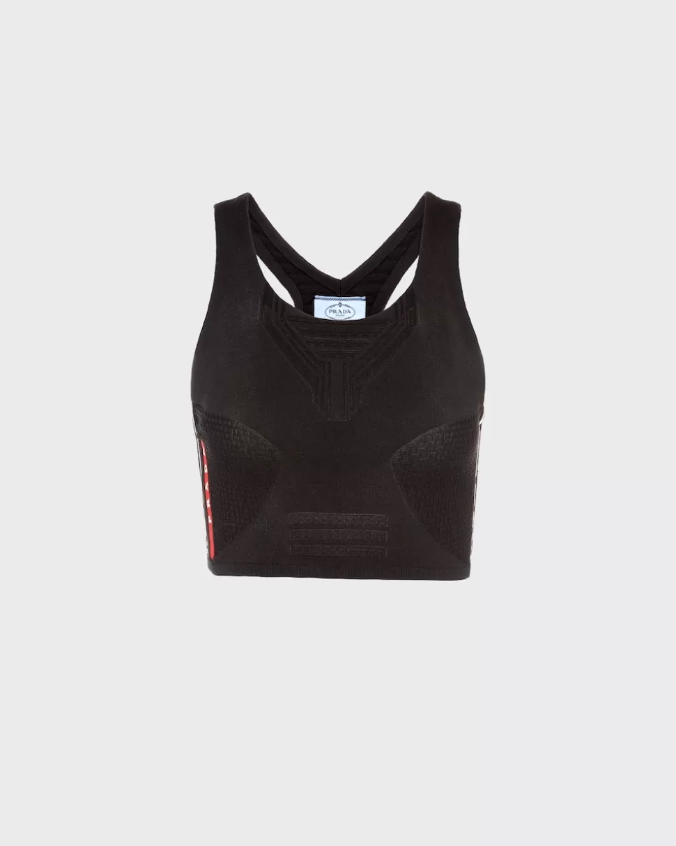 Prada Camiseta De Tirantes De Poliéster Reciclado^Mujer ROPA
