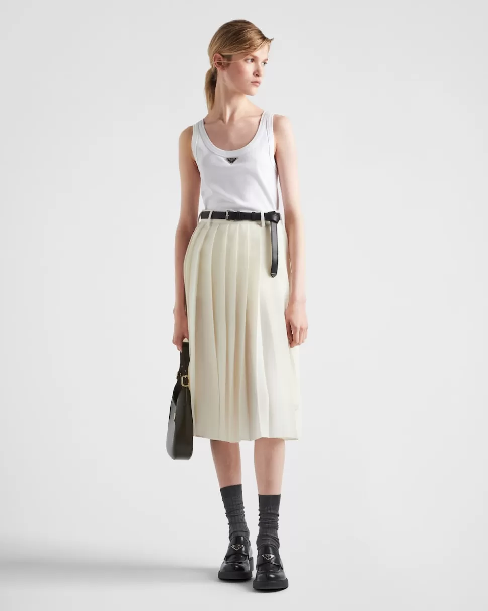 Prada Camiseta De Tirantes De Punto Acanalado^Mujer CAMISETAS Y SUDADERAS | CAMISAS Y TOPS
