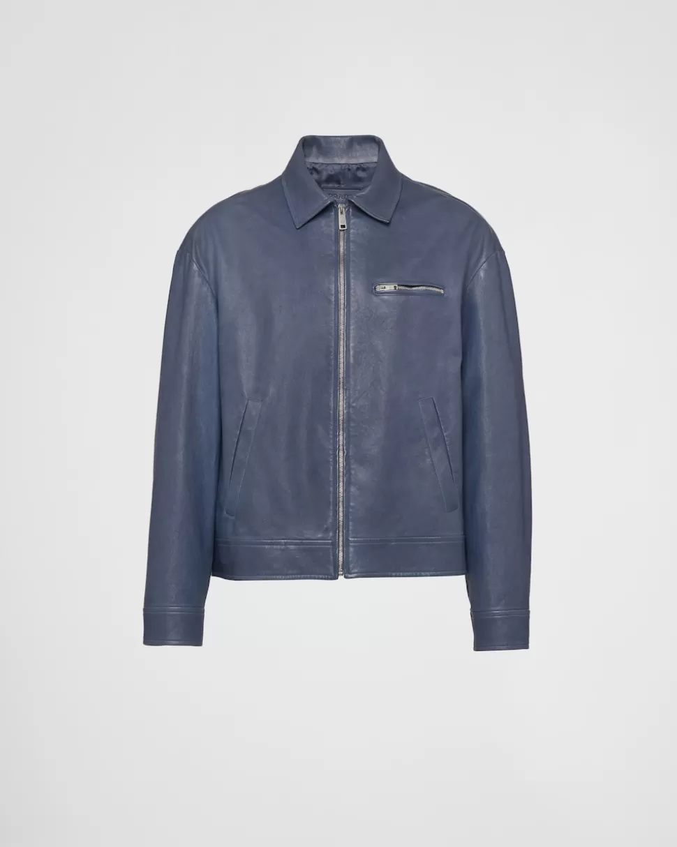 Prada Cazadora De Napa Con Cremallera^Hombre ROPA DE PIEL