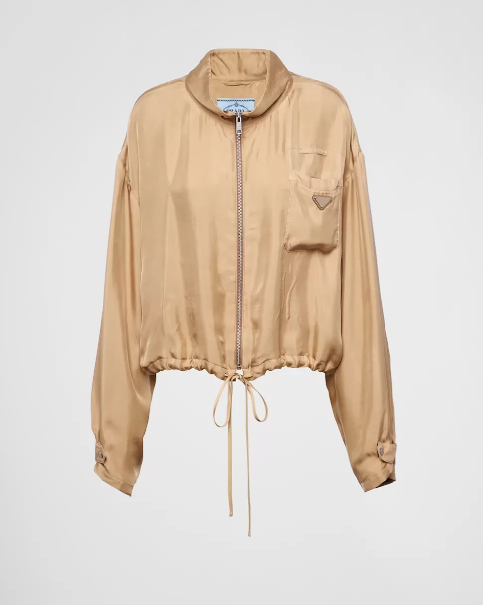 Prada Cazadora De Sarga De Seda^Mujer CHAQUETAS Y ABRIGOS