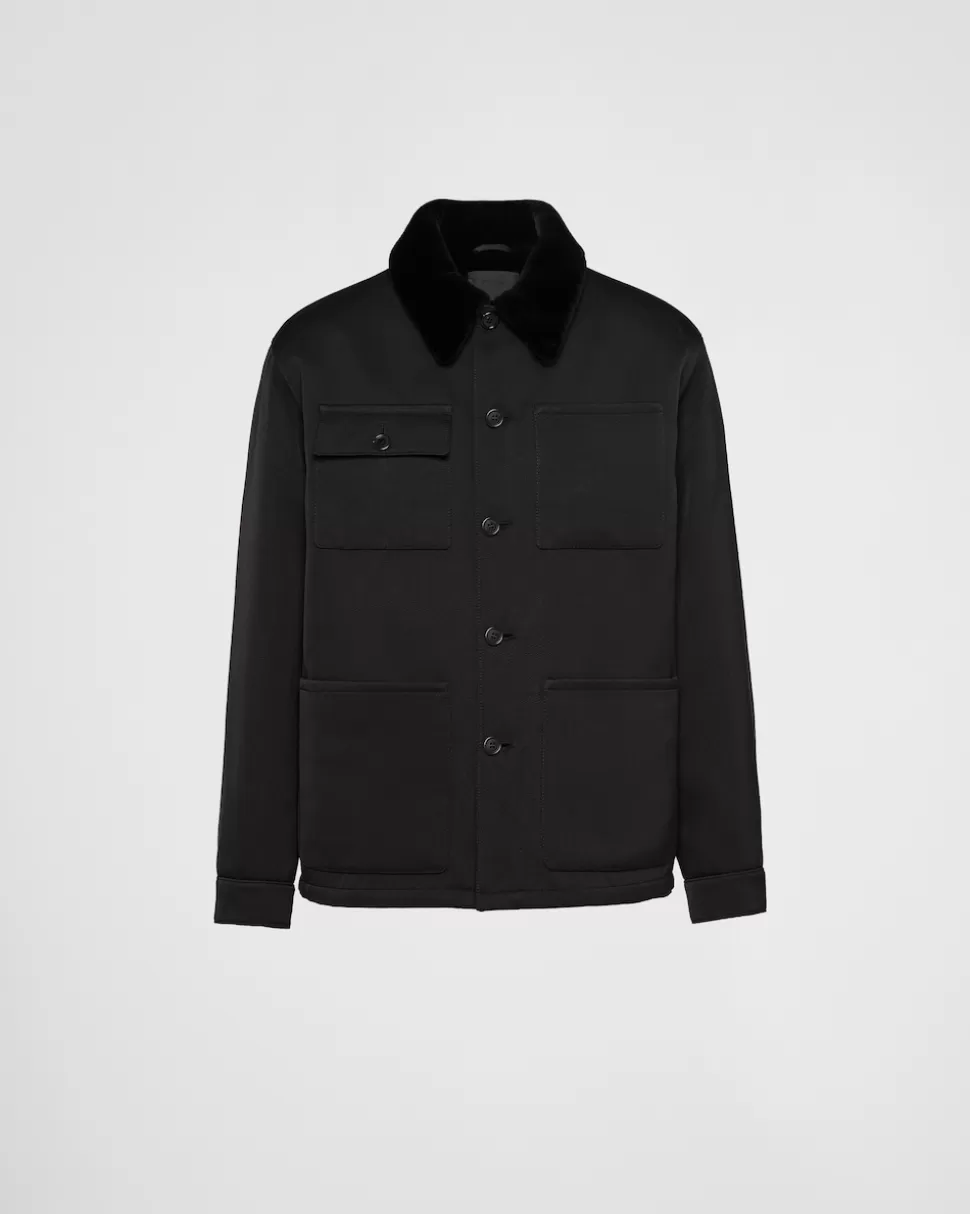 Prada Cazadora De Seda Y Algodón^Hombre CHAQUETAS Y ABRIGOS